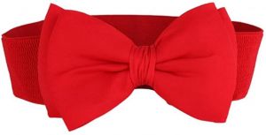SportsWell Women's Fashionable Bowknot Wide Belt Girls Lady Stretch Cinch