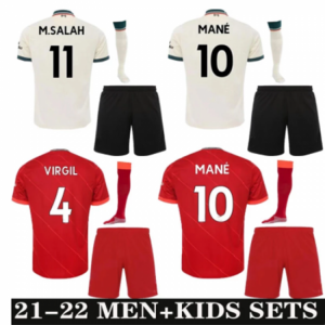 2022 New Liverpooles jersey home away soccer Men kids football jersey 21 22 Virgil Salah Mané soccer kit adult Boys kit