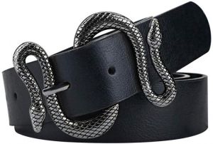 Belts for Women,Women Fashion Leather Belt for Dress with Snake Belt Buckle