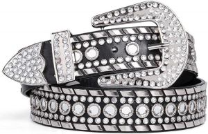 Rhinestone Belt for Women SUOSDEY Western Cowgirl Bling Studded Leather Belt for Jeans Pants