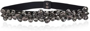 Dorchid Women's Rhinestone Skinny Belt Floral Elastic Cummerbunds for Lady