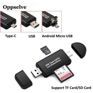 3 in 1 SD TF Reading Card High Speed Memeory Card Reader for Samsung Huawei Mobilephone Adapter Type C Micro USB 2.0 Card Reader