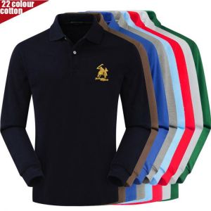 High Quality 3D PATCH 100% cotton Polo logo Shirt Casual Polo Shirts men's Long sleeve polo shirt 2020 New Arrival Tops Tees