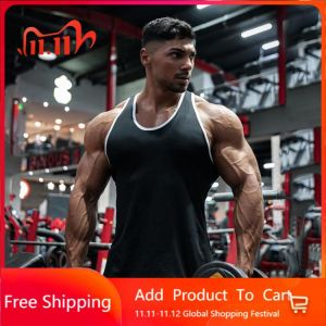 2021New Mens Vest Bodybuilding Gym Clothing Training Running Workout Mesh Tank Top Musculation Brand Fitness Sleeveless Singlets