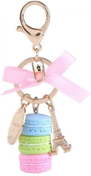 HEEPDD Creative Keychain,Macaroon Keychains Alloy Mini Eiffel Tower Pendant Keyring(Total Length: 4.72 inch)(Blue)