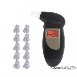 Alcohol Breath Tester with mouthpieces Breathalyzer Analyzer Detector Test Keychain Breathalizer Breathalyser Device