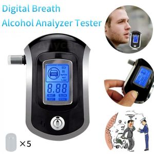 Portable LCD Digital Breath Alcohol Test Analyzer Breathalyzer Tester Alcoholicity Meter Detector Black