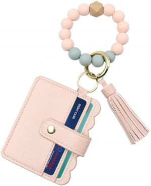 Keychain Wallet Wristlet For Women/Girls,Keychains Silicone Bangle Key Ring Bracelet Car Key Ring