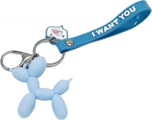 Cute Dog Keychain Balloon Dog Style Keyring soft Silicon Animal Keyhook Lovely Puppy Key Holder