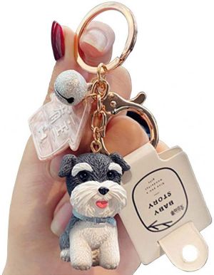 Tonsamvo Dog Keychain Keyring Charm, Cute Puppy Car Key Chain Birthday Party Bag Decoration for Kids Women Girls