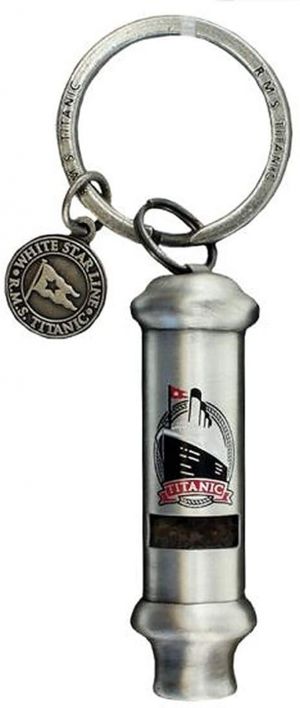 Shamrock Gift Co. Titanic 1912 Nautical Whistle Keyring, Silver, One Size