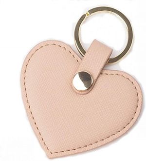 Cute Leather Keychain Heart Shape Leather Key Ring Car Key Holder