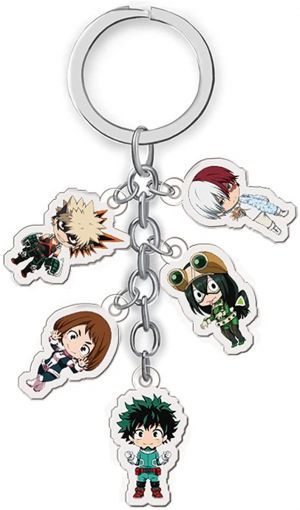 My Hero Academia Keychain, Anime Keychains MHA Izuku Todoroki Katsuki Acrylic Cute Keychains Double-Sided Pattern