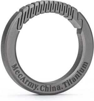 MecArmy CH9/CH10 Circle Keychain, Titanium Carabiner EDC Key Ring Clip, Anti-Lost Quick Release Spring Snap Keyring for EDC