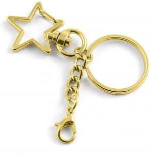 JCBIZ Star Design Spring Snap Keychain Clip with Lobster Clasp