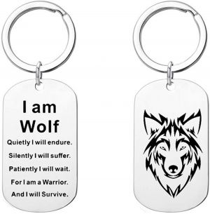 Wolf Keychain Wolf Keyring Gift for him for her Wolf Key Chain Wolf Pendant Animal Keyring Animal Keychain Wolf Jewelry Wild Anima