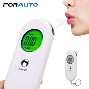 FORAUTO Alcohol Breath Tester Portable Detector Breathalyzer Analyzer With Car Keychain Backlight LCD Screen Breathalyser Device