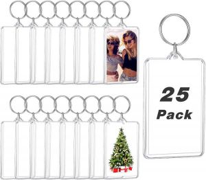 Acrylic Photo Frame Keychain Photo Insert Blank Keyring