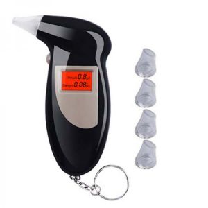 AT68 Professional Alcohol Breath Tester Breathalyzer Analyzer Detector Test Keychain Breathalizer Breathalyser Device LCD Screen