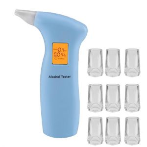 With 10pcs mouths Professional Alcohol Tester Police LCD Display Digital Breath Quick Response for the Drunk Drivers 712T dfdf