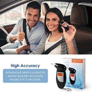 2018 Professional Alcohol Breath Tester Breathalyzer Analyzer Detector Test Keychain Breathalizer Breathalyser DeviceLCD Screen
