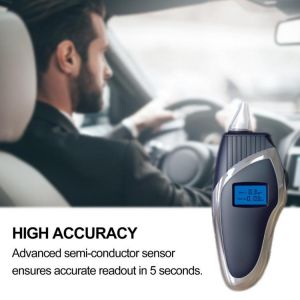 Portable  LED Digital  Alcohol Tester Handheld  Breathalyzer 10 seconds Highly sensitive Alcohol Alert with 5 Mouthpieces