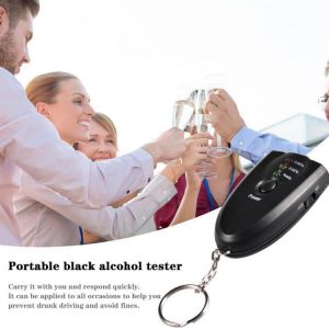 Mini Key Chain Alcohol Meter Analyzer Portable Keychain Red Light LED Flashlight Alcohol Breath Tester Breathalyzer