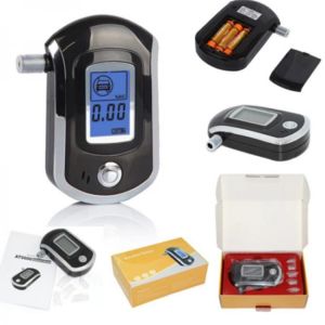 Professional Digital Breath Alcohol Tester Breathalyzer with LCD Dispaly with 11 Mouthpieces AT6000 with LCD Display  DFDF