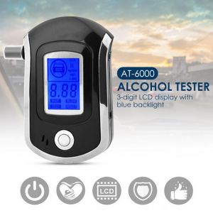 Handheld Backlight Digital Practical Breath Alcohol Tester Multi-functional Breath Drunk Driving Analyzer with 20 Mouthpieces