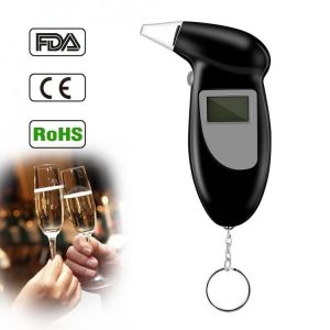 Digital Alcohol Breath Tester Analyzer Detector Test Keychain Breathalizer Breathalyser Device LCD Display