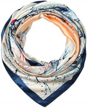 35 x 35 Corciova Blue Silk Like Hair Scarf Head Sleeping Wrap Satin Neck Bandana