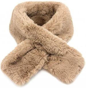 OCT17 Women’s Winter Fake Faux Fur Loophole Scarf Rectangle Furry Wrap Warm Soft Cozy