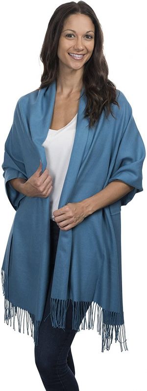 Cashmere & Class Large Soft Cozy Cashmere Pashmina Woven Scarf Wrap Womans Warm Shawl Stole+ Gift Box