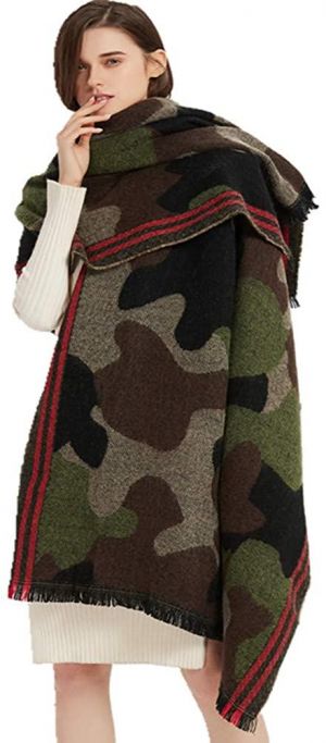 Camo Pashmina Winter Scarf Camoflauge Blanket Outdoor Fashion Scarf Wraps Shawl Handmade Scarves for Woman Man