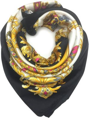 YOUR SMILE Silk Like Scarf Women's Fashion Pattern Large Square Satin Headscarf Headdress