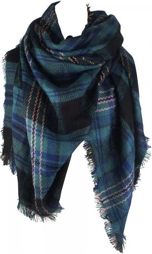 Women's Fall Winter Scarf Classic Tassel Plaid Tartan Scarf Warm Soft Chunky Large Blanket Wrap Shawl Scarves