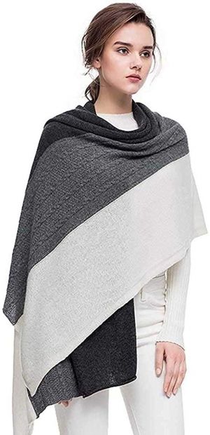 women's 100% pure cashmere scarf Wrap Shawl Winter Extra Large（7830“) cashmere Scarf contrast color