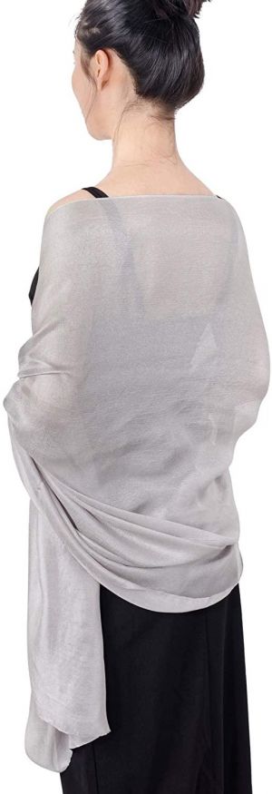 QBSM Womens Sparkly Shawls and Wraps, Wedding Party Shawl Scarf Pashmina for Evening Dresses