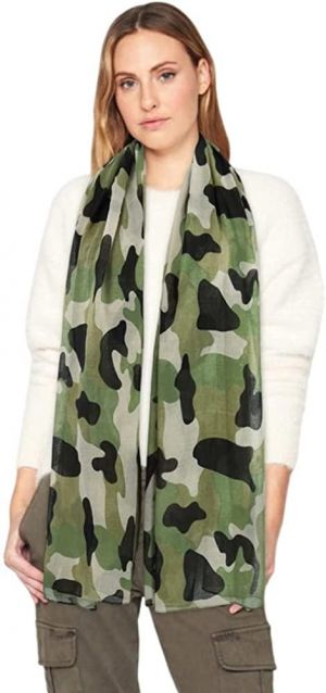 GERINLY Scarves - Lightweight Fall Winter Travel Scarf Camouflage Print Shawl Wrap
