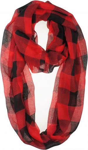 Vivian & Vincent Soft Light Plaid Check Sheer Scarf Shawl Wrap