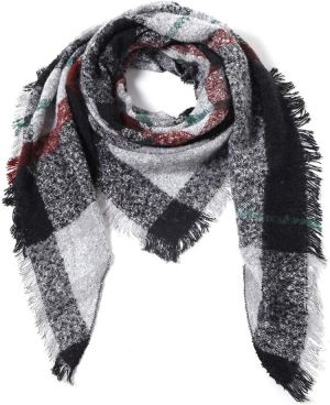 Scarfs for Women Long Plaid Blanket Warm Silky Cashmere Feel Triangle Wrap Shawl