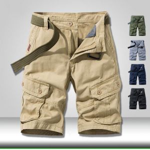 2021 Summer Men's Cargo Shorts Mens Casual Cotton Shorts Male Loose Multi-Pocket Shorts Bermuda Masculina Brand Work Shorts