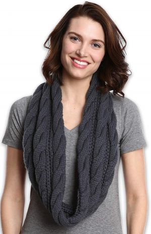 Chunky Cable Knit Infinity Scarf by Tough Headwear - Stay Warm & Stylish Year Round - Circle Loop Scarves for Women & Men