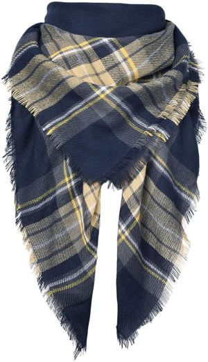 Camptrace Womens Winter Scarf Trendy Plaid Blanket Warm Chunky Long Shawl Wraps Large Scarves Knit Cashmere Feel Plaid Scarf