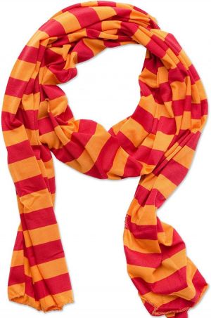 Tickled Pink Women's Game Day Sports Team Apparel Scarf or Wrap, Jersey Stripe, Maroon/Orange, 14 x 75"