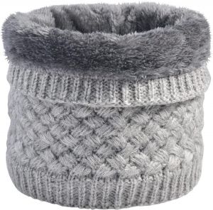 Harsh Winter Neck Warmer Double-layer Soft Fleece Lined Neck Gaiter Thick Knit Circle Loop Scarf Windproof
