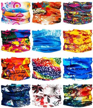 12 Pack Seamless Bandana Headwear Face Scarf Mask Magic Head Wrap for Women/Men Motorcycle Neck Gaiter Balaclava Headband for Spor