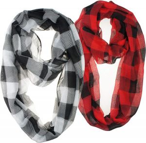 Vivian & Vincent 2 Pack of Soft Light Weight Elegant Sheer Infinity Scarf (Gift Idea)