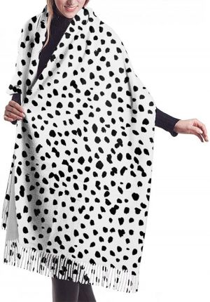 Women's Fashion Scarves Dalmatian Print Comfortable Long Shawl Winter Soft Thick Warm Scarf