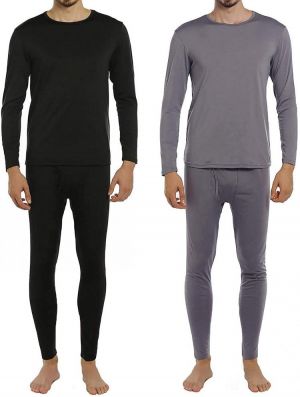 ViCherub Men's Thermal Underwear Set Long Johns Fleece Lined Warm Base Layer Thermals 2 Sets for Men